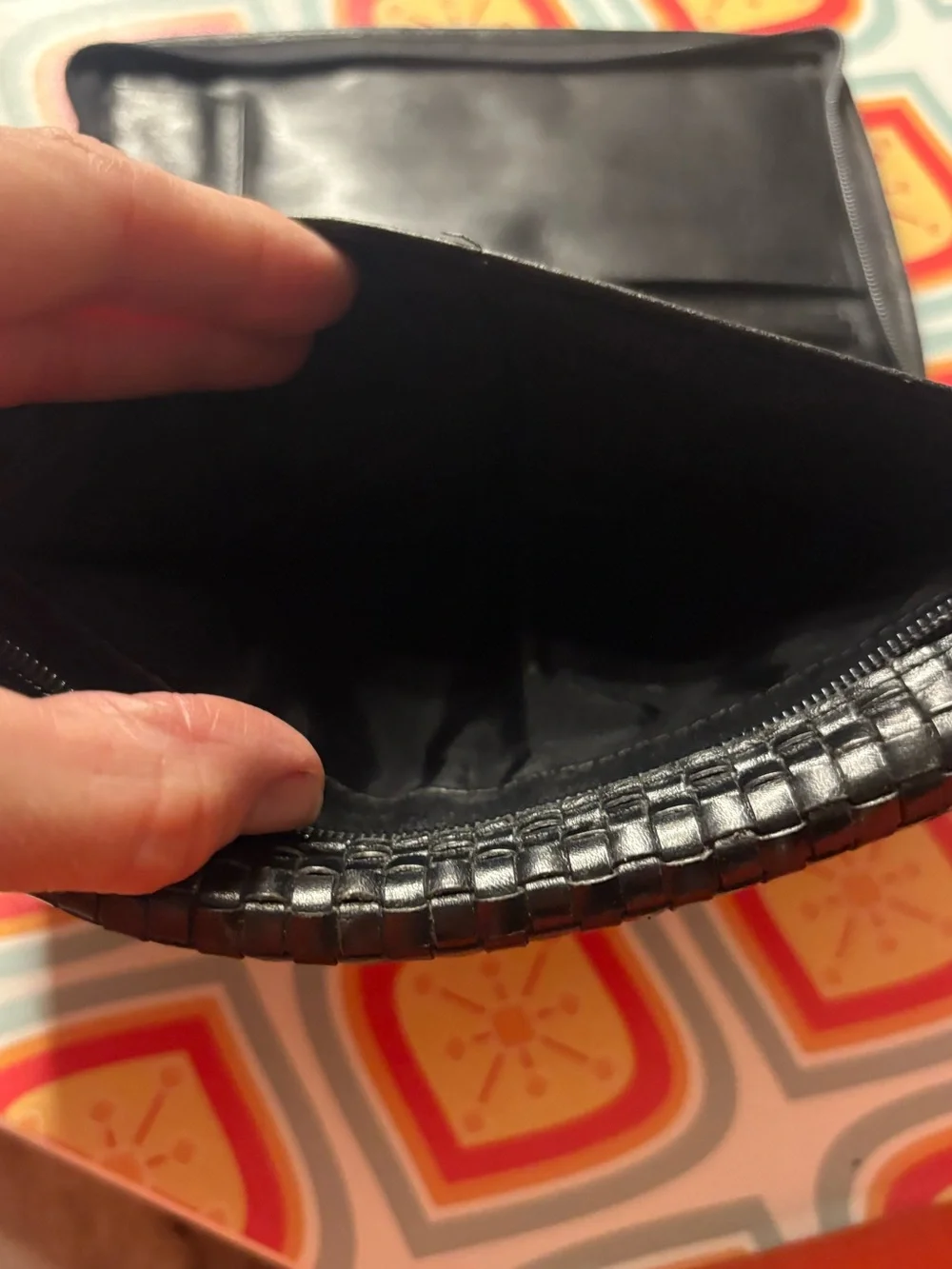 Gem Woven Black Leather Clutch Bag
